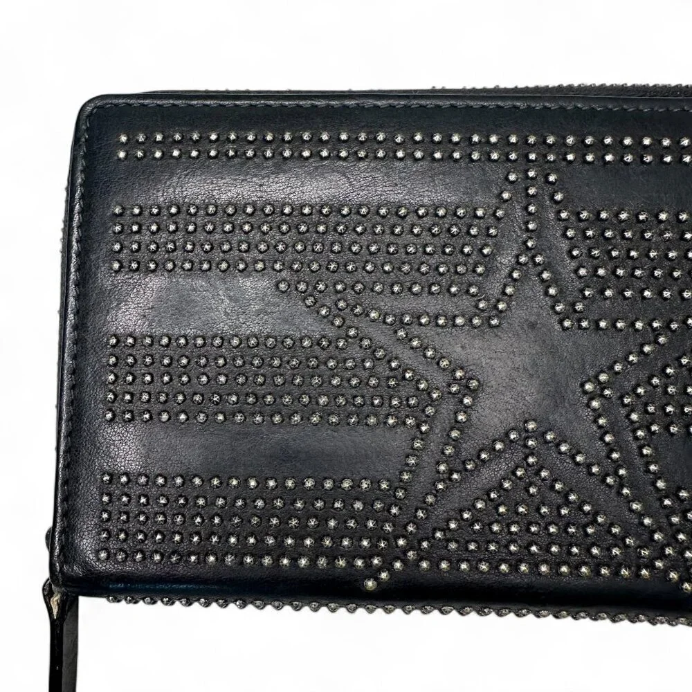 Women's Jimmy Choo Black Leather Wallet - Star Patterned Mini Studs
